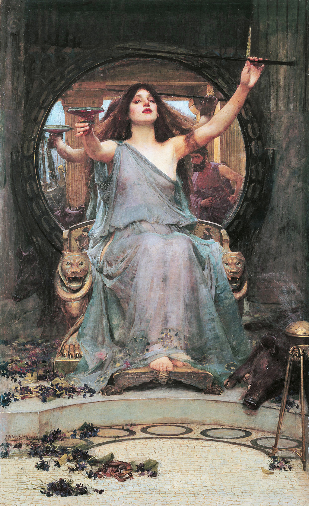 Circe Offering the Cup to Ulysses in Detail John William Waterhouse